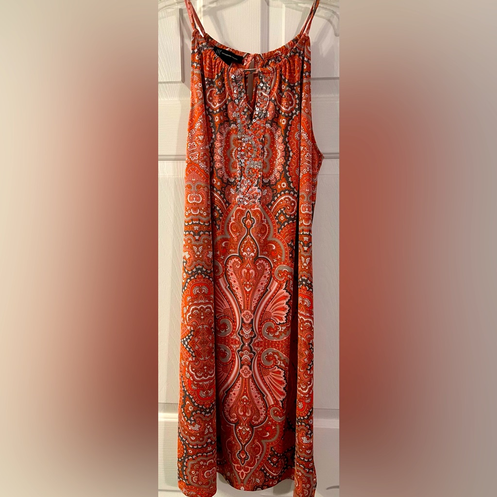 Inc Beaded Placket Dress Sz Large. Euc
